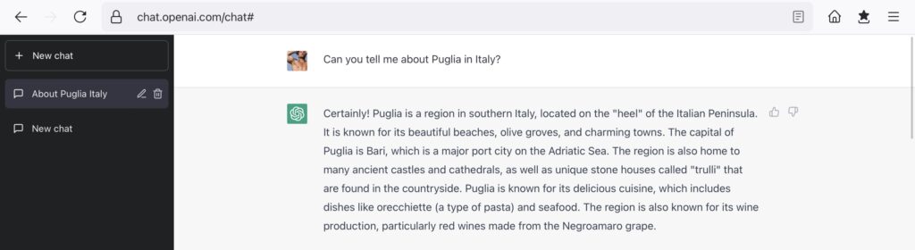 The Puglia Guys interview ChatGPT about Puglia, Italy.  Can you tell me about Puglia in Italy?